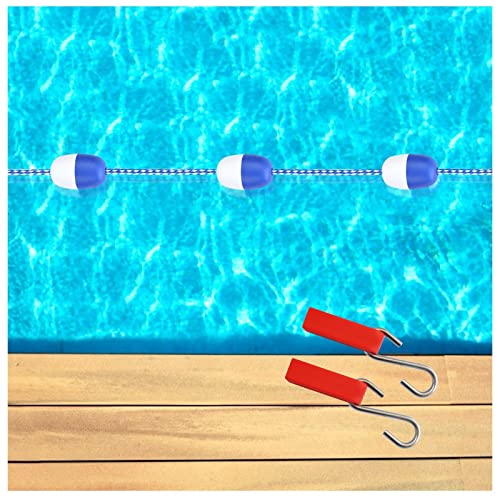 Schwimmleinen für Pool-Sicherheit zum Trennen von Bahnbereichen, robuste Schwimmleine, Sicherheitstrennboje mit 2 Haken, Schwimmbadzubehör (Größe: 1 m/3,3 ft) von TUOYIBO