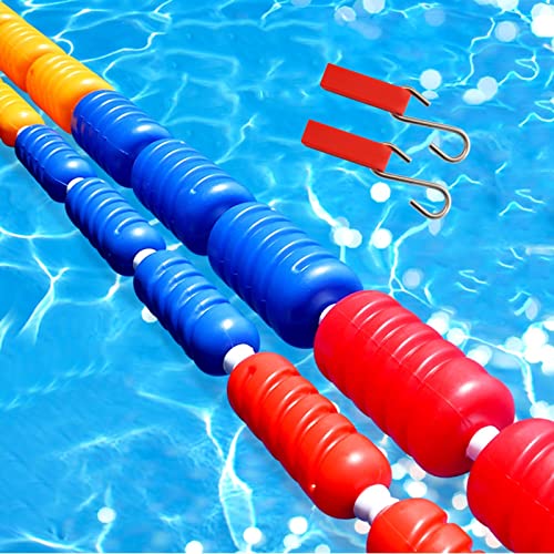 Sicherheitsschwimmseil für Schwimmbecken, schwimmende Trennleine für flaches/tiefes Ende, mit 2 Haken, für Schwimmbereiche (Farbe: Stahldrahtseil-Stil, Größe: 4 m) von TUOYIBO
