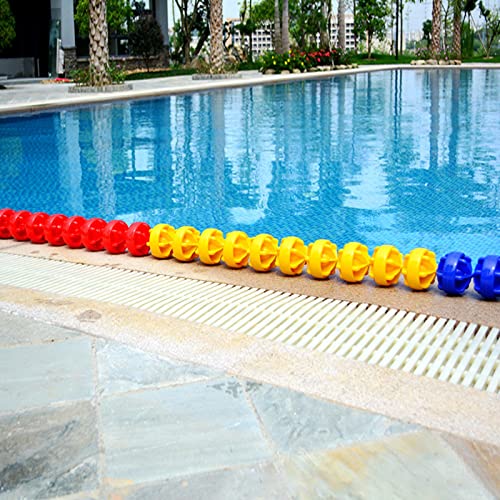 TUOYIBO Schwimmring für Pool-Sicherheitsseil für eingebaute Schwimmbecken, Innen-/Außenbecken, 1,08 m – 10 m, mehrfach, blau, gelb, rot (Farbe: Nylonseil, Größe: 5 m/16,4 ft) von TUOYIBO