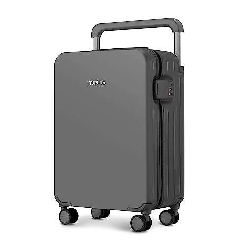 TUPLUS Koffer Trolley ABS Rollkoffer mit 4 Rollen Reisekoffer Handgepäck Hartschalenkoffer mit TSA Schloss, Impression Serie,56 x 36.5 x 22 cm/ 38L,Grau von TUPLUS