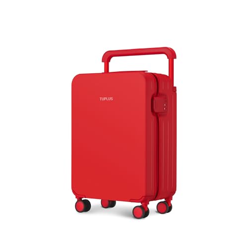 TUPLUS Koffer Trolley ABS Rollkoffer mit 4 Rollen Reisekoffer Handgepäck Hartschalenkoffer mit TSA Schloss, Impression Serie,67.5 x 45.5 x 25 cm/ 61L,Rot von TUPLUS