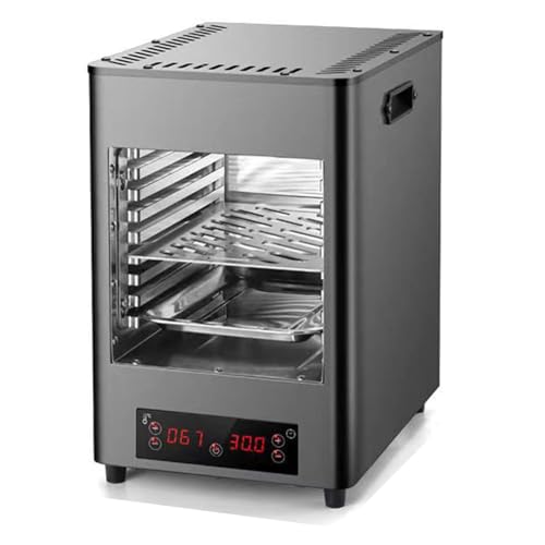 TUPOSTAR Professioneller Elektrischer Steakgrill 1700 W Kommerziell Edelstahl Schnelles Kochen Steakgrill Temperatur Einstellbar,Schwarz,25X33X36CM von TUPOSTAR