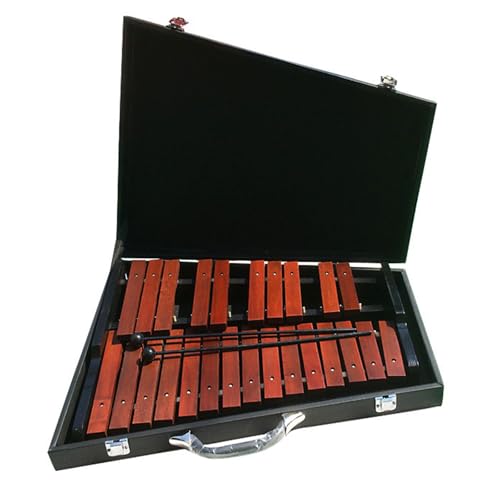 TUPOSTAR Xylophon Mit 25 Tönen, Pädagogisches Musikinstrument Aus Holz Als Geschenk, Mit 2 Schlägeln Und Koffer, Professionelles Glockenspiel, Für Erwachsene Und Kinder,Rosewood von TUPOSTAR