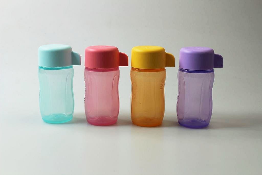 TUPPERWARE Trinkflasche Eco 90 ml lila + rosa + orange + blau Vitamin Shot von TUPPERWARE