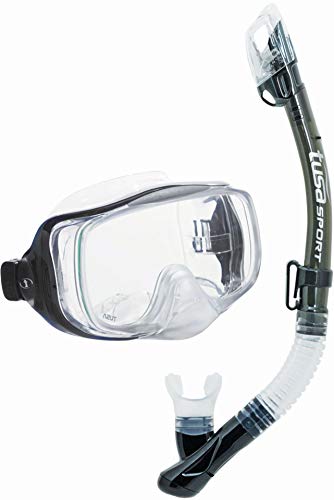 TUSA Sport Imprex 3D Dry Schnorchelset schnorchel-maske trocken schnorchel silikon, erwachsene, schwarz (Smoke) von TUSA