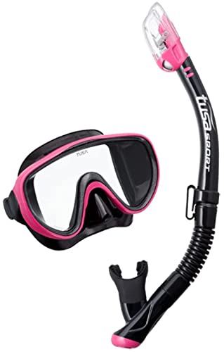 TUSA Sport UC1625 Mask and Snorkel Set Adult Black Series Black/Hot Pink von TUSA