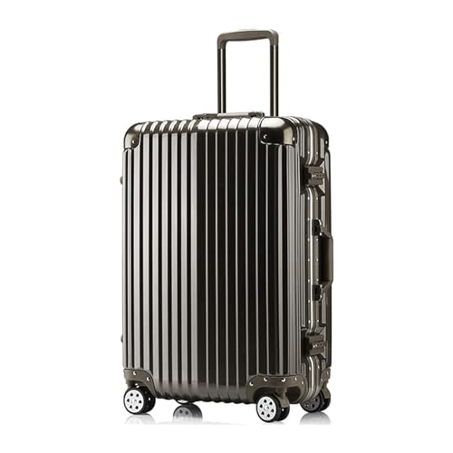 TUVTIWAA Handgepäck Verschleißfester Koffer Kratzfester Gepäckkoffer ohne Reißverschluss Handgepäck Trolley-Gepäck mit Aluminiumrahmen Leichtgewicht von TUVTIWAA