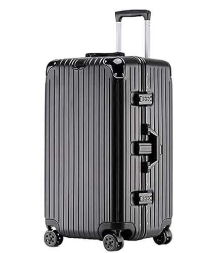 TUVTIWAA Koffer, leichtes Handgepäck, Hartschale mit Aluminiumrahmen, Spinner-Rollen, Schlosskoffer, aufgegebenes Gepäck, Trolley von TUVTIWAA