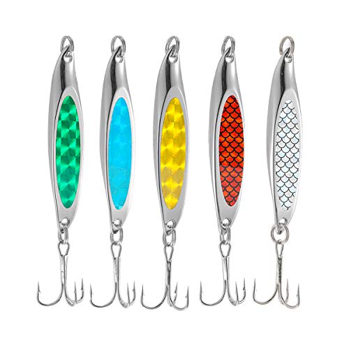 TUXIBIN 5 STÜCKE Metall Fischköder Scheibe Löffel Spinnerbaits Angelgerät Makrele Schneider Köder Spoon Kunstköder Angelköder Forellenköder Spoons B-1 TUXIBIN 5 STÜCKE Metall Fischköder Scheibe Löffel Spinnerbaits Angelgerät Makrele Schneider Köder Spoon Kunstköder Angelköder Forellenköder Spoons B-1 von TUXIBIN