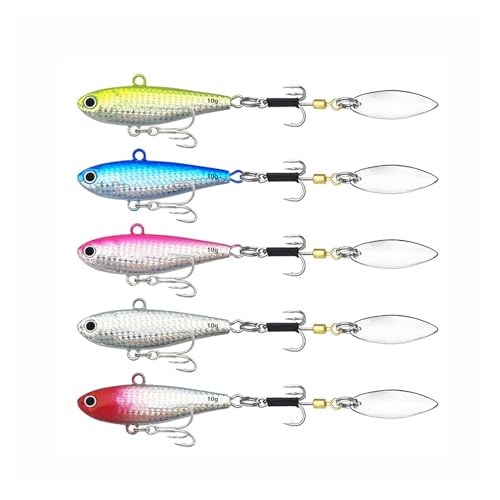 TUXIBIN Kunstköder, 5 Stück Angelköder, Spinnköder, Künstlicher Köder, Spinnerbait, Jig Spinner Set, Angelhaken für Barsch, Forelle, Hecht, Zander, Wels, Döbel 5-11/10g TUXIBIN Kunstköder, 5 Stück Angelköder, Spinnköder, Künstlicher Köder, Spinnerbait, Jig Spinner Set, Angelhaken für Barsch, Forelle, Hecht, Zander, Wels, Döbel 5-11/10g von TUXIBIN