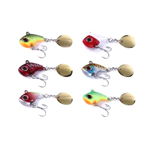 TUXIBIN Kunstköder, 6 Stück Angelköder, Spinnköder, Künstlicher Köder, Spinnerbait, Jig Spinner Set, Angelhaken für Barsch, Forelle, Hecht, Zander, Wels, Döbel 6-3/16g TUXIBIN Kunstköder, 6 Stück Angelköder, Spinnköder, Künstlicher Köder, Spinnerbait, Jig Spinner Set, Angelhaken für Barsch, Forelle, Hecht, Zander, Wels, Döbel 6-3/16g von TUXIBIN