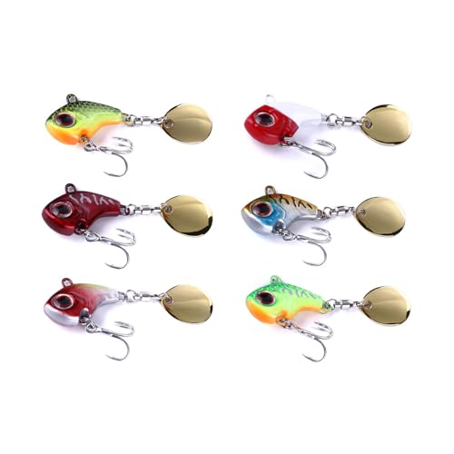 TUXIBIN Kunstköder, 6 Stück Angelköder, Spinnköder, Künstlicher Köder, Spinnerbait, Jig Spinner Set, Angelhaken für Barsch, Forelle, Hecht, Zander, Wels, Döbel 6-3/22g TUXIBIN Kunstköder, 6 Stück Angelköder, Spinnköder, Künstlicher Köder, Spinnerbait, Jig Spinner Set, Angelhaken für Barsch, Forelle, Hecht, Zander, Wels, Döbel 6-3/22g von TUXIBIN