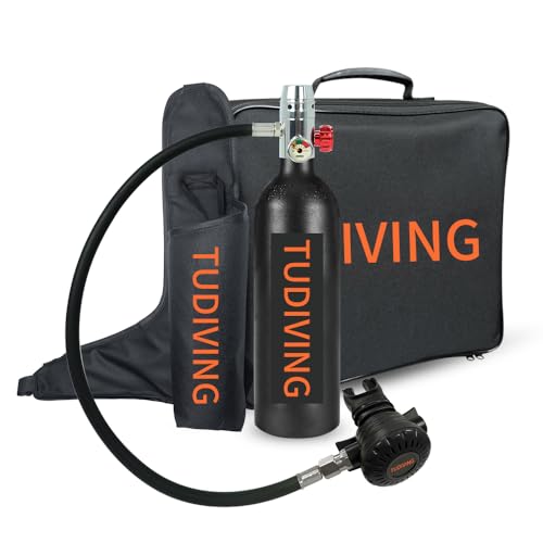 TUDIVING Tragbare Mini Tauch Flasche Sauerst Off Flasche Taucher zum tauchen Mit 15-20 Minuten Tauchen Sauerst Off Tank Taucher Set Tauchausrüstung 1L S400 (S400-C5-Green-XH) von TUXING