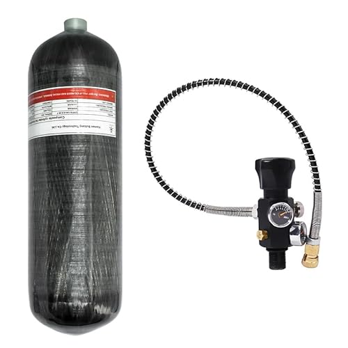 TUXING 6,8 l/414 ci Kohlefaser-Paintball-HPA-Lufttank, 4500 psi PCP-Luftsystem, Doppelmanometerventil, 24-Zoll-Hochdruckschlauch mit doppeltem Schnelltrenner TUXING 6,8 l/414 ci Kohlefaser-Paintball-HPA-Lufttank, 4500 psi PCP-Luftsystem, Doppelmanometerventil, 24-Zoll-Hochdruckschlauch mit doppeltem Schnelltrenner von TUXING