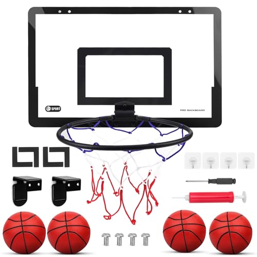 TUZHE Mini Basketballkorb Indoor Basketball Reifen für Kinder mit Ball Basketball Korb Set für Zimmer Büro Schlafzimmer, Tür Basketballkorb Geschenk für Jungen Mädchen von TUZHE