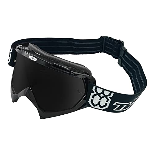 TWO-X Cross-Brille - Motocross-Brille mit getöntem schwarz-grauen Glas - Kratzfeste Motorrad-Brille - Enduro & Downhill - Modell Race - Schwarz TWO-X Cross-Brille - Motocross-Brille mit getöntem schwarz-grauen Glas - Kratzfeste Motorrad-Brille - Enduro & Downhill - Modell Race - Schwarz von TWO-X