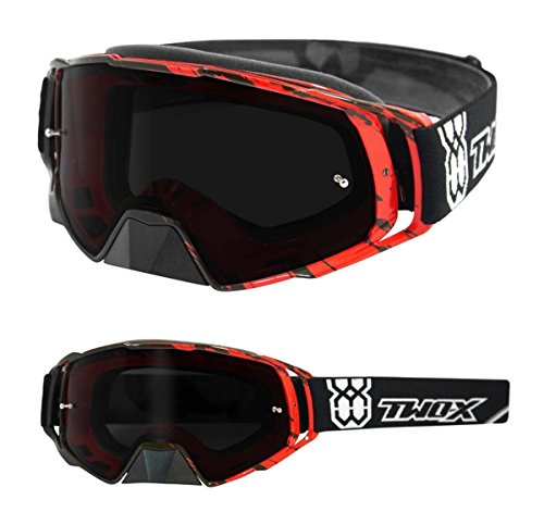 TWO-X Cross-Brille - Motocross Mit Getöntem Schwarzen Glas - Motorrad, Enduro & Downhill Schutz-Brille - Rocket - Crush Schwarz-Rot TWO-X Cross-Brille - Motocross Mit Getöntem Schwarzen Glas - Motorrad, Enduro & Downhill Schutz-Brille - Rocket - Crush Schwarz-Rot von TWO-X