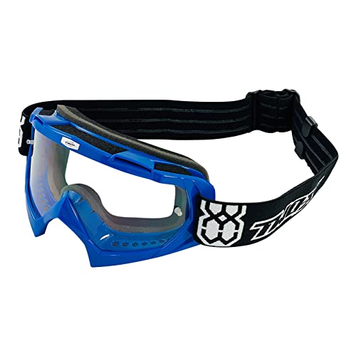TWO-X Cross-Brille - Motocross-Brille mit klarem Glas - Kratzfeste Motorrad-Brille - Enduro & Downhill Schutz-Brille - Modell Race - Blau TWO-X Cross-Brille - Motocross-Brille mit klarem Glas - Kratzfeste Motorrad-Brille - Enduro & Downhill Schutz-Brille - Modell Race - Blau von TWO-X