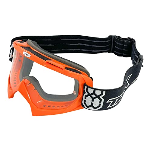 TWO-X Cross-Brille - Motocross-Brille mit klarem Glas - Kratzfeste Motorrad-Brille - Enduro & Downhill Schutz-Brille - Modell Race - Orange TWO-X Cross-Brille - Motocross-Brille mit klarem Glas - Kratzfeste Motorrad-Brille - Enduro & Downhill Schutz-Brille - Modell Race - Orange von TWO-X