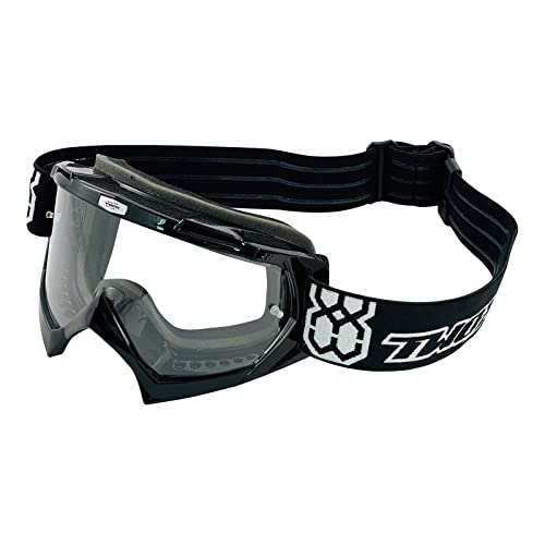 TWO-X Cross-Brille - Motocross-Brille mit klarem Glas - Kratzfeste Motorrad-Brille - Enduro & Downhill Schutz-Brille -Modell Race - Schwarz von TWO-X