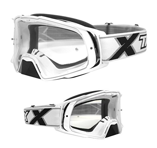 TWO-X Cross-Brille - Motocross-Brille mit klarem Glas - Motorrad-Brille - Enduro & Downhill - Schutz-Brille - Klarglas - Modell Rocket - Weiß TWO-X Cross-Brille - Motocross-Brille mit klarem Glas - Motorrad-Brille - Enduro & Downhill - Schutz-Brille - Klarglas - Modell Rocket - Weiß von TWO-X