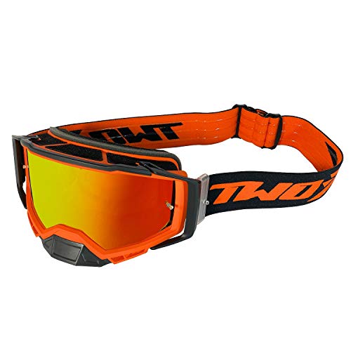 TWO-X Cross-Brille - Motocross-Brille mit verspiegeltem Iridium Glas - Motorrad-Brille - Enduro & Downhill - Schutz-Brille - Atom - Fury-Orange TWO-X Cross-Brille - Motocross-Brille mit verspiegeltem Iridium Glas - Motorrad-Brille - Enduro & Downhill - Schutz-Brille - Atom - Fury-Orange von TWO-X