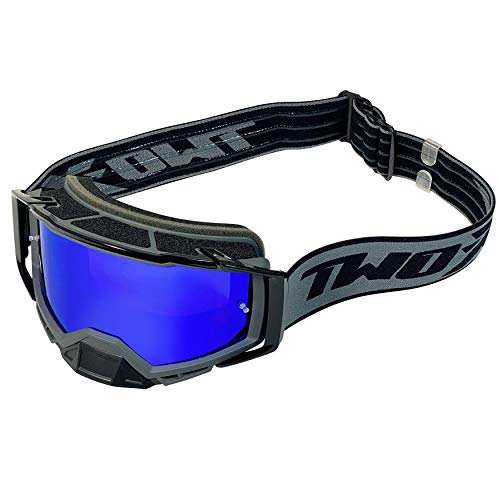 TWO-X Cross-Brille - Motocross-Brille mit verspiegeltem blauen Glas - Kratzfeste Brille - Enduro & Downhill - Schutz-Brille - Atom - Outbreak-Grau TWO-X Cross-Brille - Motocross-Brille mit verspiegeltem blauen Glas - Kratzfeste Brille - Enduro & Downhill - Schutz-Brille - Atom - Outbreak-Grau von TWO-X