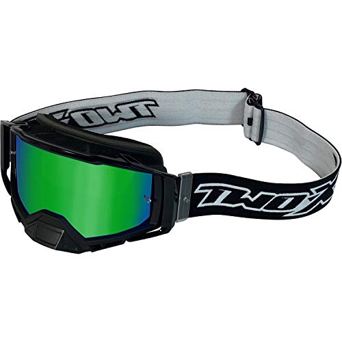 TWO-X Atom Blackhawk - Schutzbrille mit verspiegeltem grünem Glas - Kratzfeste Brille - Enduro & Downhill - Schutz-Brille - Schwarz TWO-X Atom Blackhawk - Schutzbrille mit verspiegeltem grünem Glas - Kratzfeste Brille - Enduro & Downhill - Schutz-Brille - Schwarz von TWO-X