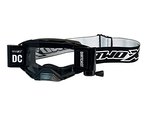 TWO-X Cross-Brille - Roll Off - ATOM Dirtcast - Motocross-Brille mit klarem Glas - Enduro & Downhill - Schutz-Brille - Blackhawk-Schwarz von TWO-X