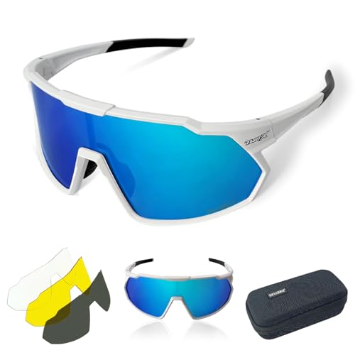 TWO-X Speed Sportbrille unisex Fahrrad-Brille Spiegel Rad-Sonnenbrille Full weiss blau TWO-X Speed Sportbrille unisex Fahrrad-Brille Spiegel Rad-Sonnenbrille Full weiss blau von TWO-X