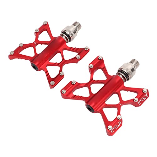 1 Paar Schnellspanner-Fahrradpedale, Fahrradlagerpedale aus Aluminiumlegierung für Rennräder, Mountainbikes und Falträder (Rot (im Karton)) von TYCIONG