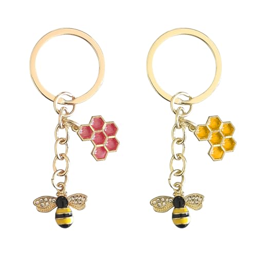 2 Stück Bienen-Schlüsselanhänger, Tierform-Schlüsselanhänger, Kreative Schlüsselanhänger, Waben-Anhänger-Schlüsselanhänger, Mädchen-Taschenanhänger, Niedliche Geldbörsen-Dekorationen 2 Stück Bienen-Schlüsselanhänger, Tierform-Schlüsselanhänger, Kreative Schlüsselanhänger, Waben-Anhänger-Schlüsselanhänger, Mädchen-Taschenanhänger, Niedliche Geldbörsen-Dekorationen von TYFGRT