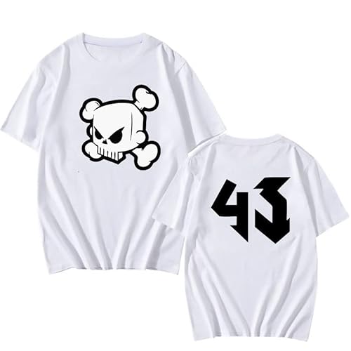 Sommer Ken Block 43 Tshirt Männer Print T Shirt Casual übergroße Kurzarm Tshirts Tops Streetwear (White,L) von TYI