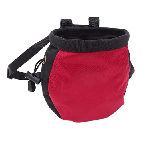 Klettern Magnesium Powder Bag Outdoor Kreidebeutel Wasserdicht Verstellbar Kletterkreidebeutel for Klettern Bouldern Fitness Anti-Rutsch for Gewichtheben Magnesiabeutel(Red) von TYNXK