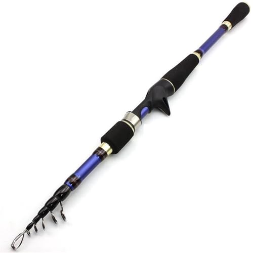 Rotierende Angelrute 2,1 m 2,4 m 2,7 m Carbon Teleskop Köder Angelrute Stange 7-28g Köder Gewicht Spinning Casting Stange Tragbare Reise Angeln Fishi Fishing Spinnrute(Casting Rod,2.4 m) von TYNXK