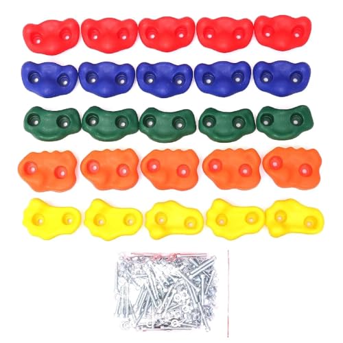 TYNXK Kletterhalterungen 25Pcs Klettern Hält for Klettern Steine ​​Spielzeug Hand Füße Hält Grip Kits Hinterhof Klettern Wand Hält Climbing Holds(Color No Rope) von TYNXK