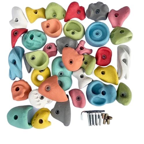 TYNXK Kletterhalterungen Erwachsene Harz Klettern Rock Hand Grip Stein Rock Punkt Climbing Holds(Color A35 set5) von TYNXK