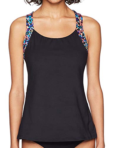 TYR Damen Carnivale Lola Tank Schwimmen Top, Damen, TLOCA7A, Black/Multicolor, Large von TYR