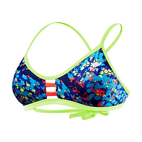 TYR Damen Oceania Pacific Plaid TIEBACK TOP Swim Suit, bleu, S TYR Damen Oceania Pacific Plaid TIEBACK TOP Swim Suit, bleu, S von TYR