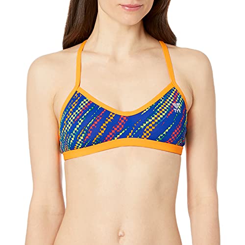 TYR Damen Sassari Crosscut TIEBACK TOP Swim Suit, royal/Jaune, XS von TYR