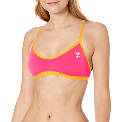 TYR Damen Solids Crosscutfit TIEBACK WOB TOP Swim Suit, orange, M von TYR