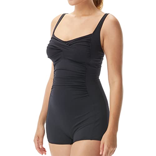 TYR Damen Solids Fitness Twisted Bra Jumpsuit Durafast Elite Training Badeanzug, Schwarz, 32 TYR Damen Solids Fitness Twisted Bra Jumpsuit Durafast Elite Training Badeanzug, Schwarz, 32 von TYR