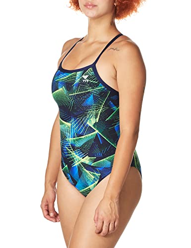 TYR Damen Swim Suit AXIS Diamondfit, bleu/vert, 32, DAX7A von TYR