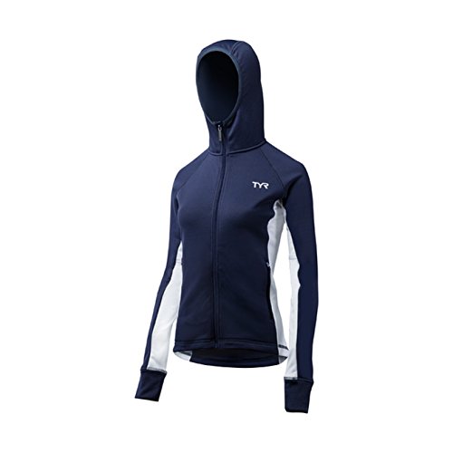 TYR Damen Women’s Alliance Victory Warm Up Jacket Aufwärm-Jacke, Marineblau/weiß, XXS von TYR