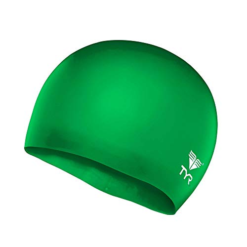 TYR Kid Blend Wrinkle Free Junior Silicone Swim Cap (Green), All von TYR