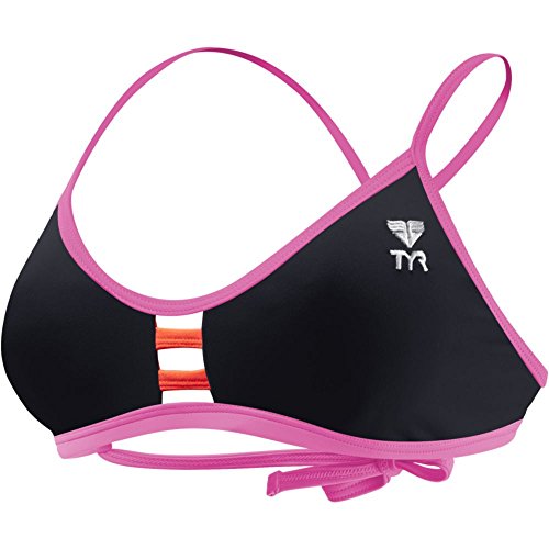 TYR Damen Solids Pacific TIEBACK TOP Swim Suit, Noir/Rose, S TYR Damen Solids Pacific TIEBACK TOP Swim Suit, Noir/Rose, S von TYR