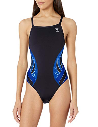 TYR Splice Diamondfit Badeanzug Damen XX-Small schwarz/blau TYR Splice Diamondfit Badeanzug Damen XX-Small schwarz/blau von TYR