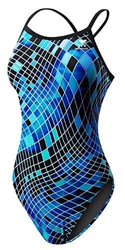 TYR Sport Damen Disco Inferno Diamondfit Badeanzug, Damen, blau, Size 34 von TYR