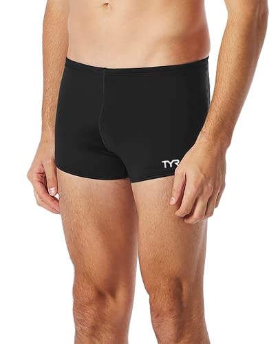 TYR Sport Herren Badeanzug Kurze Beinlänge, Herren, schwarz, 40 von TYR