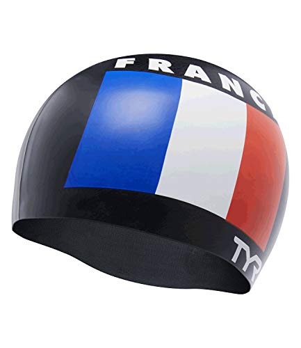 TYR Unisex Frankreich Silikon Erwachsene Fit Badekappe, Schwarz, Adult TYR Unisex Frankreich Silikon Erwachsene Fit Badekappe, Schwarz, Adult von TYR